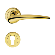 Pin-up Lever Handle in Polished Brass F